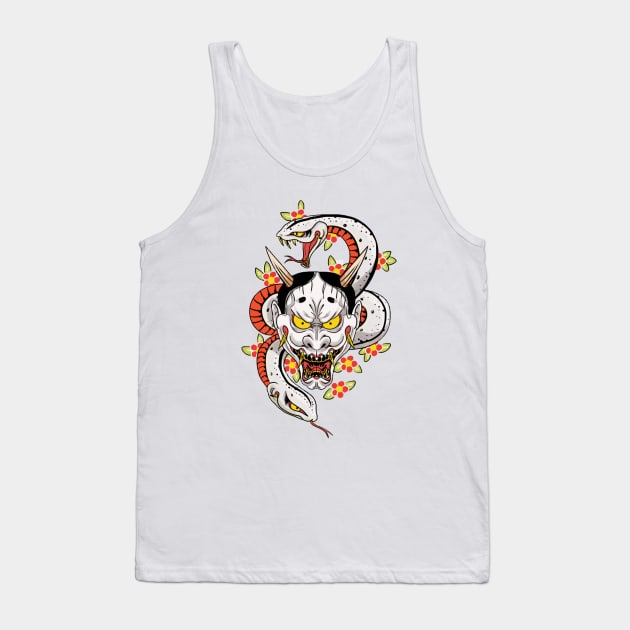 Goro Majima Hannya Tattoo (Front) Tank Top by tsukyuo